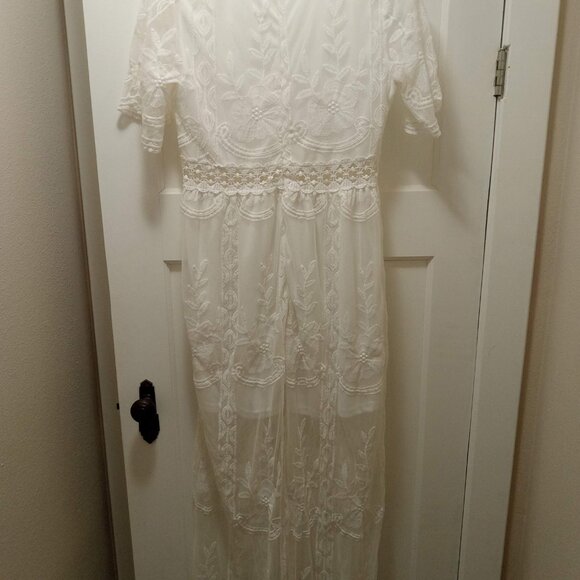 White Lace Maxi Dress - Picture 2 of 6
